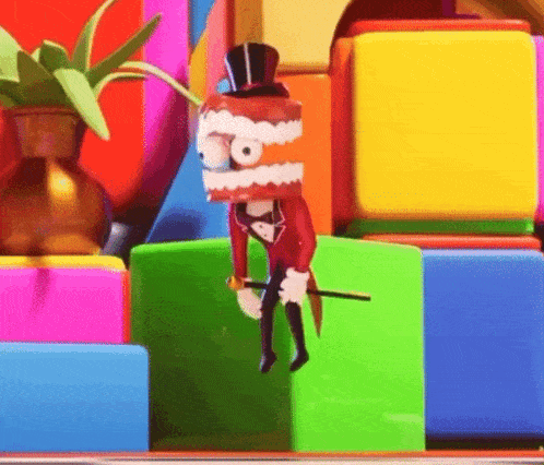 a cartoon character wearing a top hat and a tuxedo