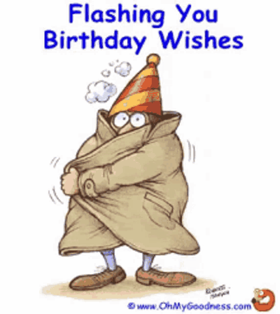 a cartoon of a man wearing a party hat and holding a candle