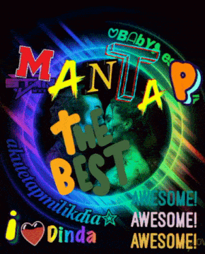 a sign that says manta the best with a picture of a couple kissing