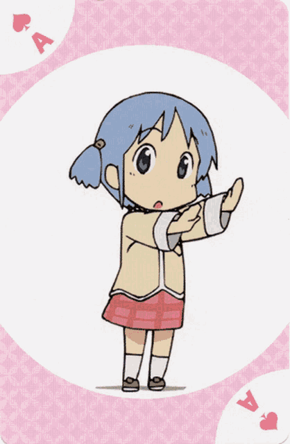 a playing card with a cartoon girl on it and the letters q on it