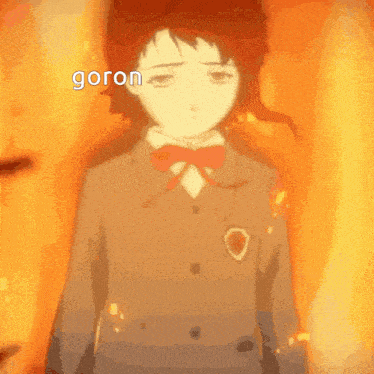a cartoon character with the word goron on the bottom right