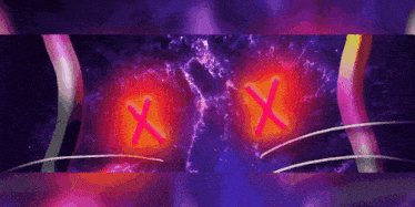 a purple and pink background with x 's on it
