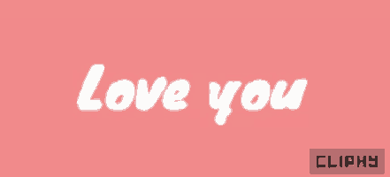 a pink background with the words love you in white