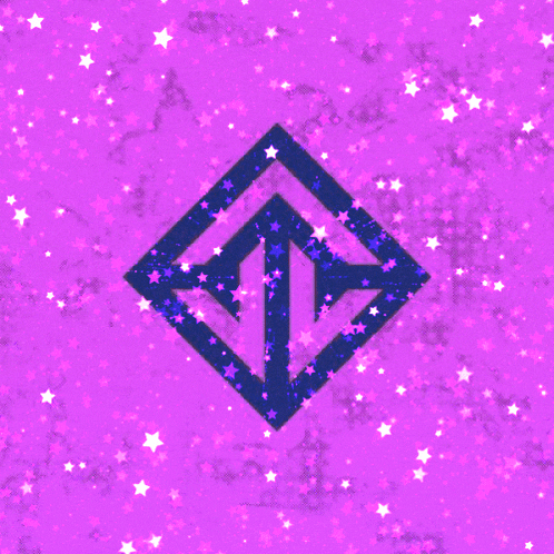a purple background with stars and a blue arrow pointing upwards