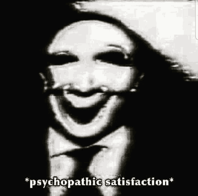 a black and white photo of a person with a smiley face on their face .