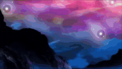 a pixel art painting of a purple and blue sky