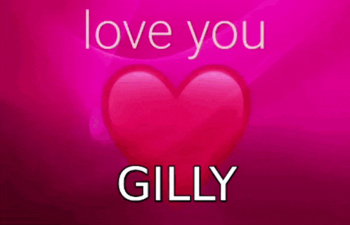a pink background with the words love you so much gilly