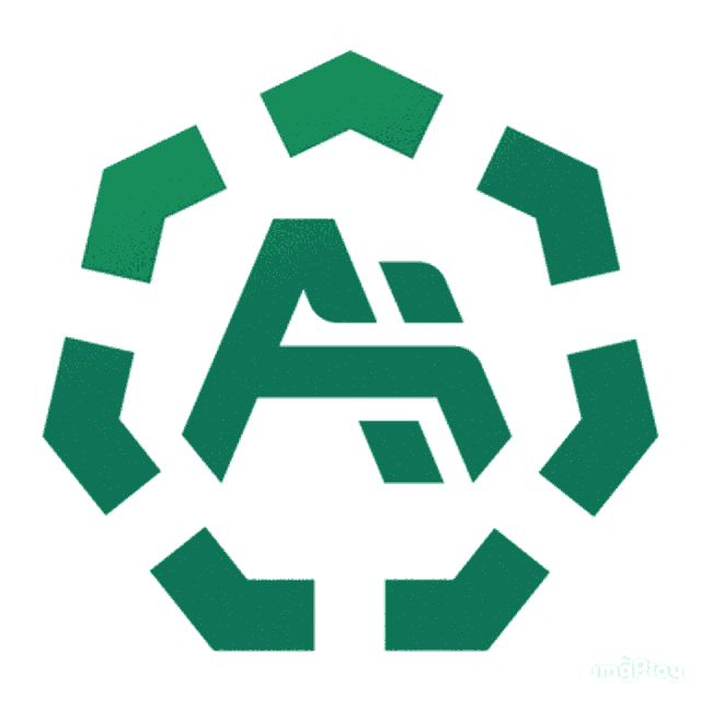 a green circle with a letter a in the center