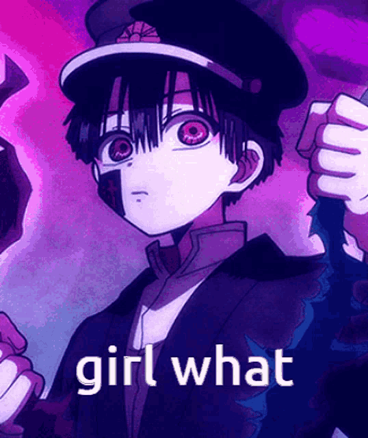 a picture of a boy with a hat and the words girl what on the bottom