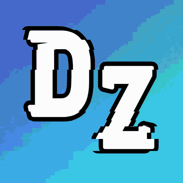 a blue background with the letter d and z on it