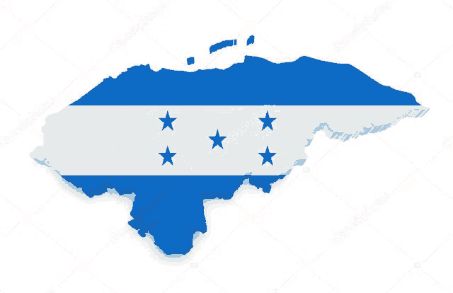 a 3d map of honduras with the flag inside of it
