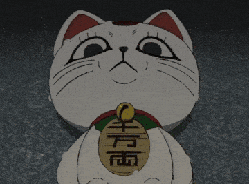 a cartoon cat with chinese characters on its chest
