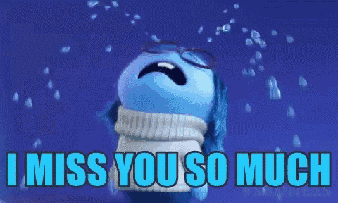 a cartoon character is crying and says `` i miss you so much ''