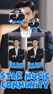 a picture of a man in a suit with the words star music community on it