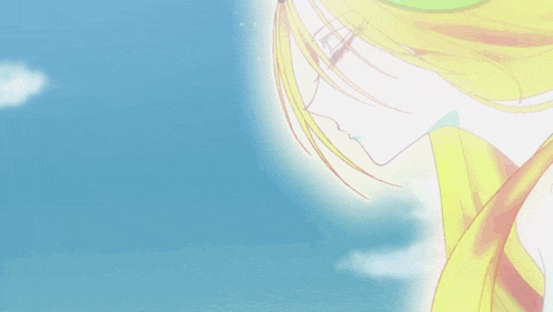 a drawing of a woman blowing a white feather in the sky