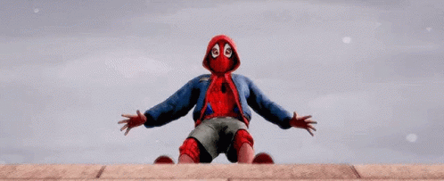 Miles Morales Spider Man GIF - Miles Morales Spider Man Look Down GIFs