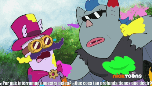 a nickelodeon cartoon shows two cartoon characters talking