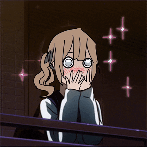 a cartoon of a girl covering her face with her hands