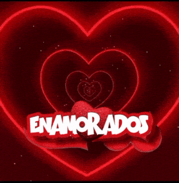 the word enamorados that is on a red heart