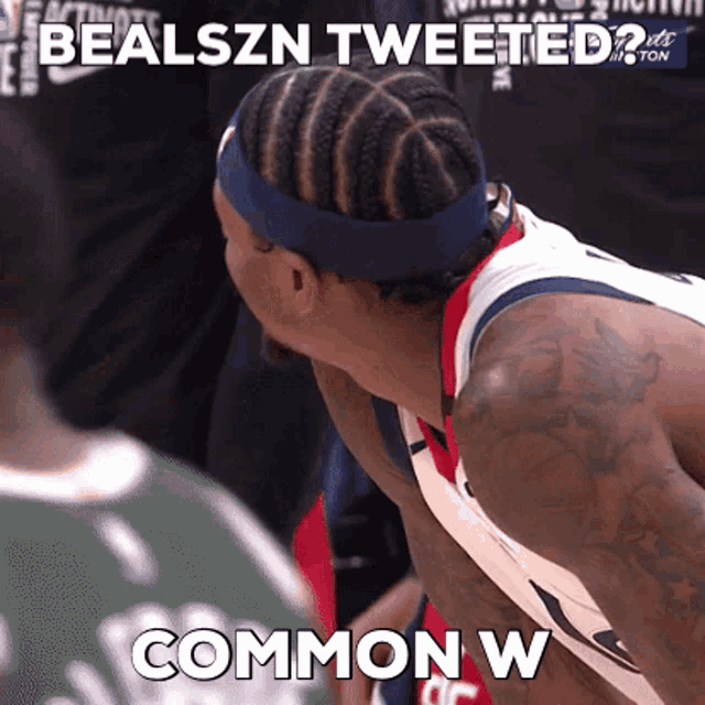 a basketball player with braids and a headband says bealszn tweeted