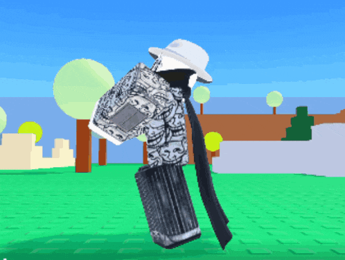 a person wearing a white hat and a black scarf is standing on a green field