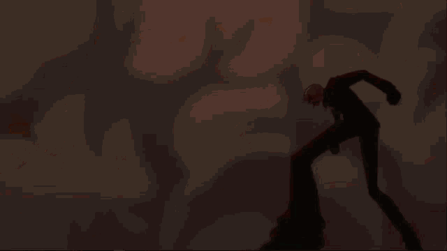 a cartoon character is flying through the air with a sword in his hand