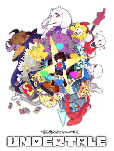 a poster for a video game called undertale with a bunch of characters