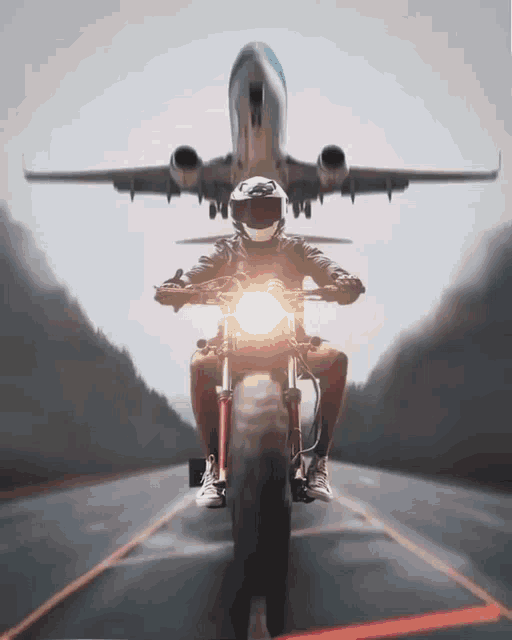 Bike Vs Plane Motorbike GIF - Bike Vs Plane Motorbike Airplane GIFs
