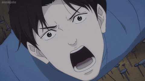 a close up of a person 's face with the word animegraphe visible