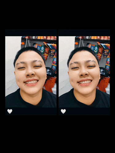 a man with a piercing in his nose is smiling in front of a display of chips