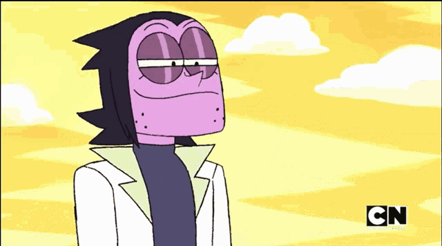 a cartoon character with cn written on the bottom right