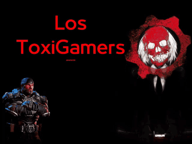 a black background with a red skull and the words los toxic gamers