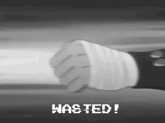 a black and white photo of a person 's fist with the words `` hasted '' written below it .