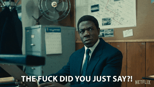 a man in a suit says the fuck did you just say netflix