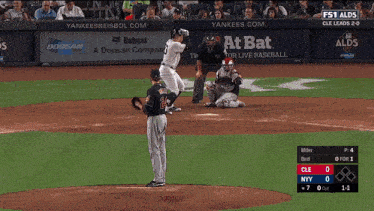 a baseball game is being played between the yankees and cleats