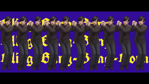 a group of men are dancing in front of the words bling burg song