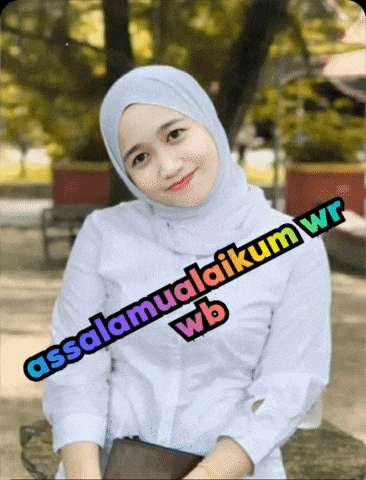 a woman wearing a hijab and a white shirt with the words assalamualaikum wr wb on it