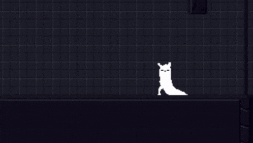 a white silhouette of a ghost is floating in the air in a dark room .