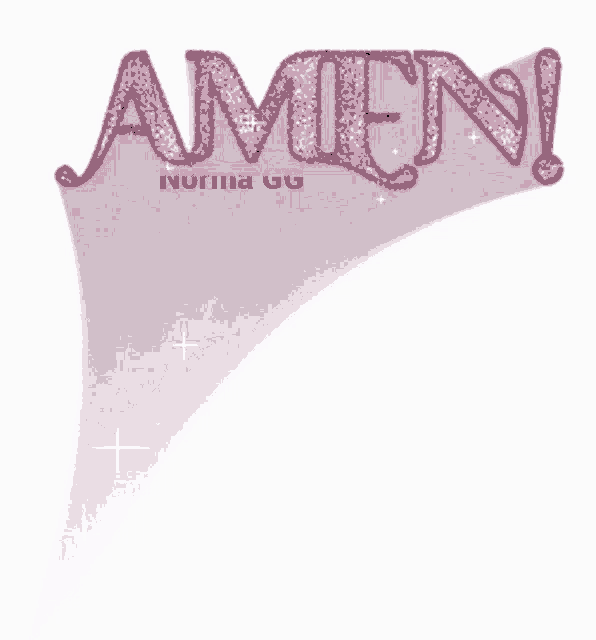 the word amen is on a pink background