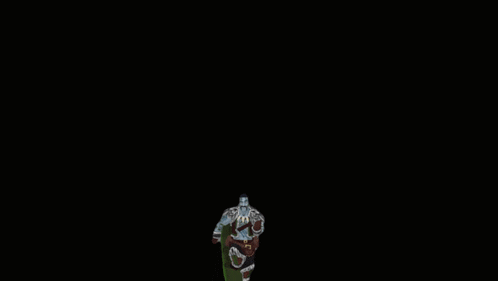 a computer generated image of a warrior with a belt that has the letter g on it