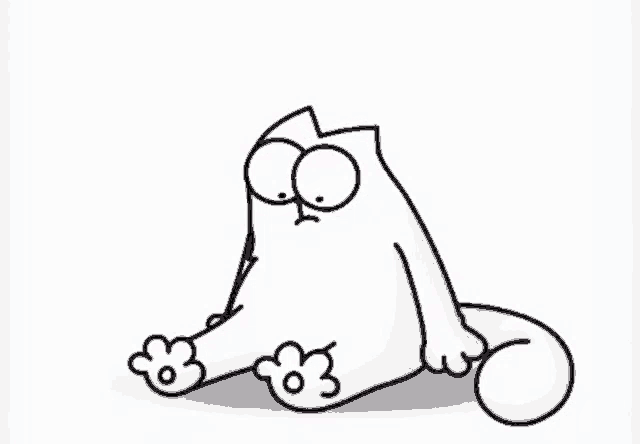 a black and white drawing of a cat laying down