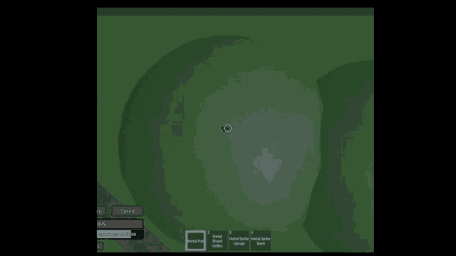 a screenshot of a video game shows a circle in the middle of a field