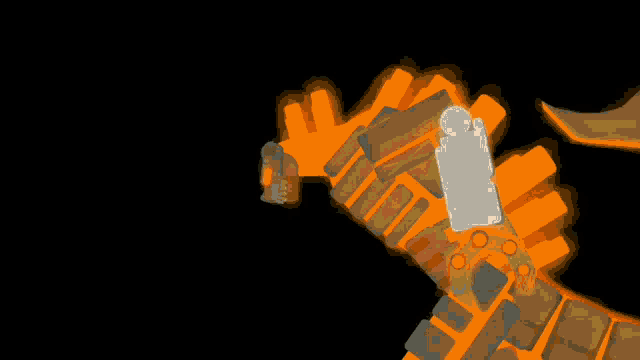 a drawing of a robot with a light coming out of it 's hand
