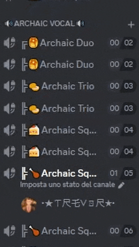 a list of archaic vocal and archaic trio tracks