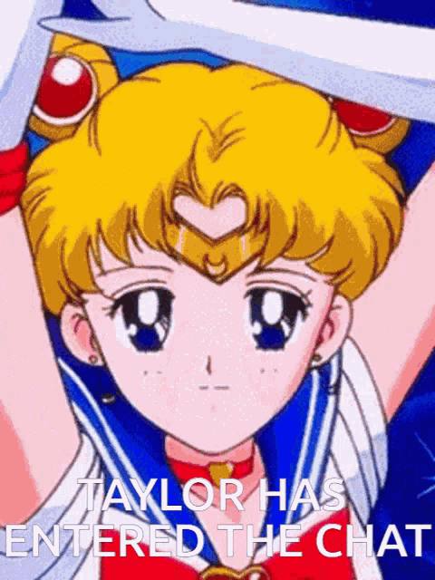 taylor has entered the chat with a picture of a sailor moon holding a sword