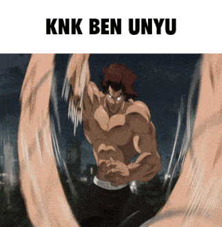 a picture of a man with the words knk ben unyu on the bottom