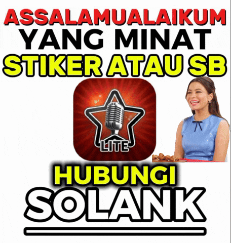 a poster that says assalamualaikum yang minat stiker atau sb hubungi solank