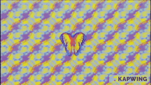 a blue and yellow painting with the word kapwing on the bottom