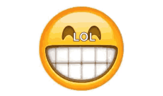 a smiley face with braces on it and the word lol written on it .