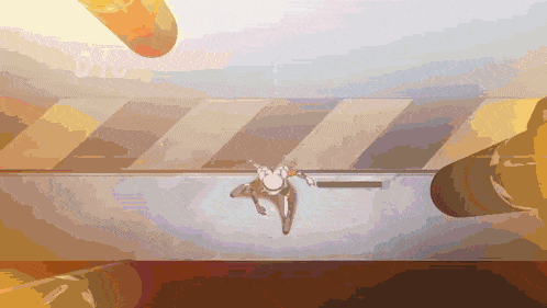 a computer generated image of a person jumping over a barrier